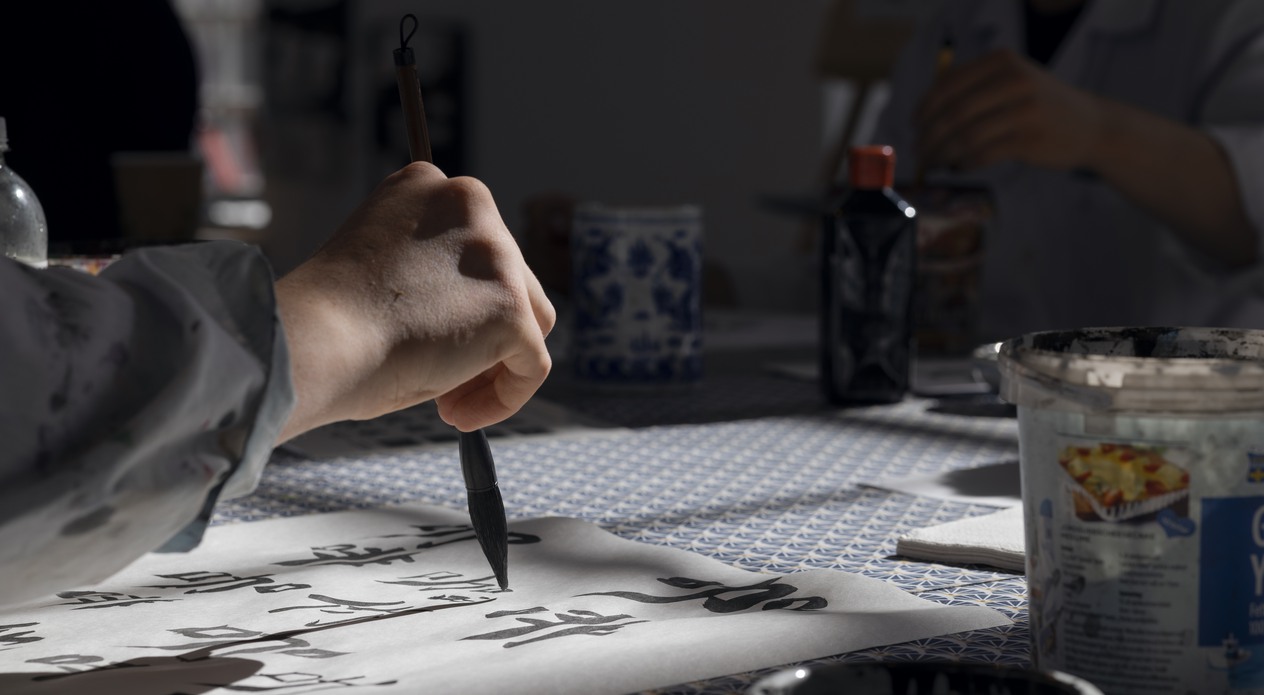 Östasiatiska museet, calligraphy, kalligrafi, workshop, pedagogisk verksamhet